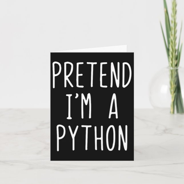 Cartão Fingir que sou uma fantasia de Python Halloween En (Frente)