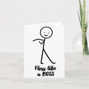Cartão Fio Dental Como Um Chefe Boneco de Palito Doodle P