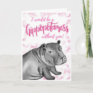 Cartão Fiona the Hippo Valentines Card
