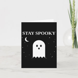 Cartão Fique assustadoramente fofo fantasma halloween lua