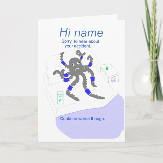 Cartão Fique bem após o acidente, adicione o nome à frent (Frente)