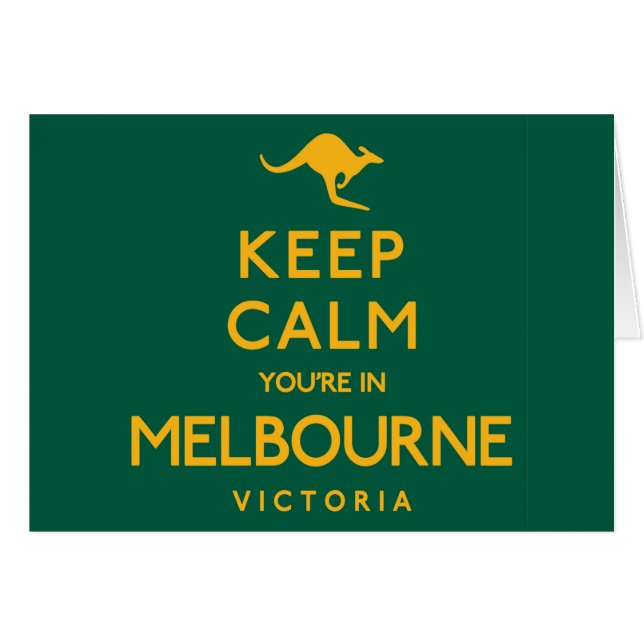 Cartão Fique calmo, você está em Melbourne! (Frente Horizontal)