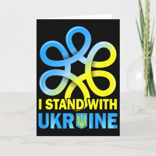 Cartão Fique Com a Bandeira da Ucrânia Anti-Putin Diga Nã