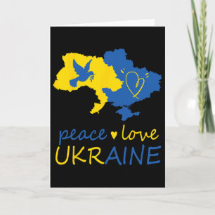 Cartão Fique Com Bandeira da Paz e Amor à Ucrânia