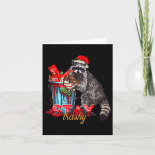 Cartão Fique Trashy Christmas Raccoon Engraçado Famoso