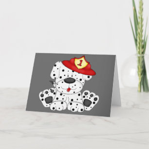 Cartão Fire Dog Dalmation and Hat