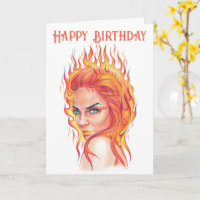 Fire Flames Fantasy Mulher Retrato Arte Surreal