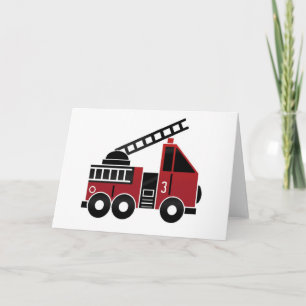 Cartão Fire truck blank greeting card