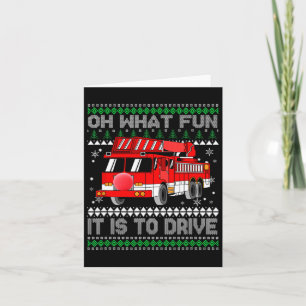 Cartão Fireman Ugly Christmas - Fire Truck