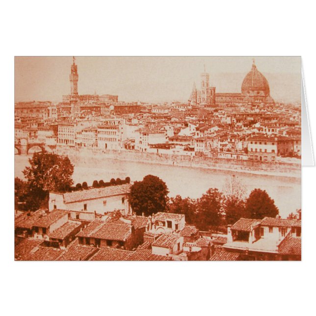 CARTÃO FIRENZE - ANTIQUE FLORENCE PANORÂMICA VIEW 1859 (Frente Horizontal)