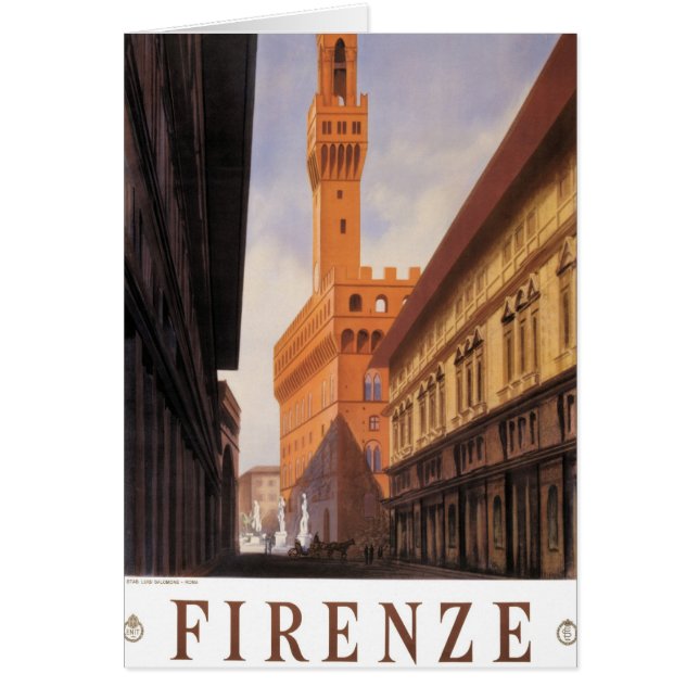 Cartão Firenze, Florence, Palazzo Vecchio, Vintage Itália (Frente)