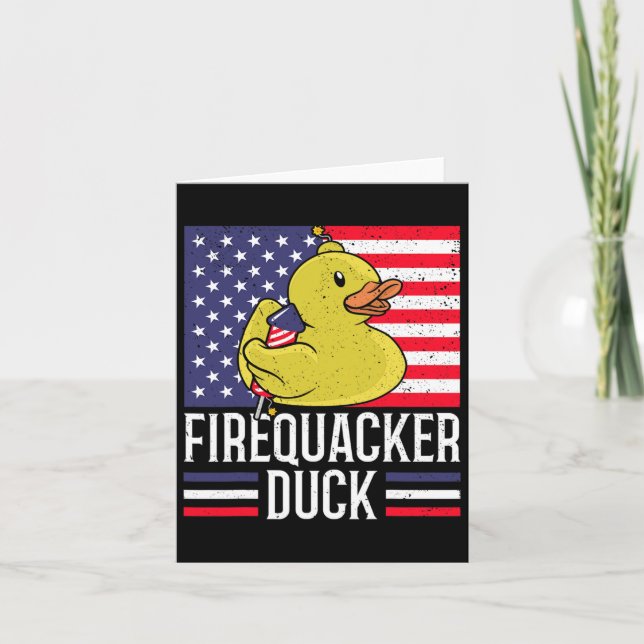 Cartão Firequacker Duck 4 De Julho Firecracker Independe (Frente)