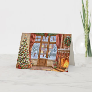 Cartão Fireside Christmas: Snowman Window