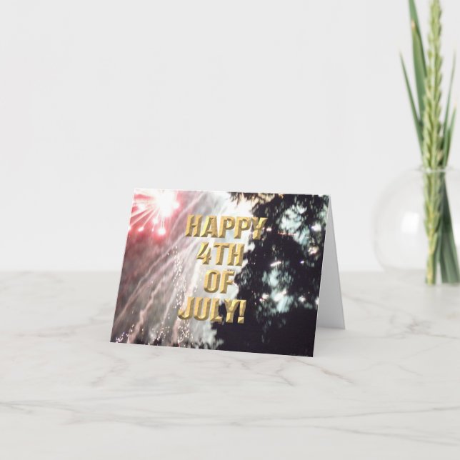 Cartão Fireworks 14 4 de julho (Frente)