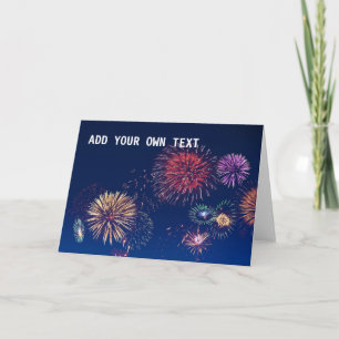 Cartão Fireworks ADD YOUR OWN TEXT