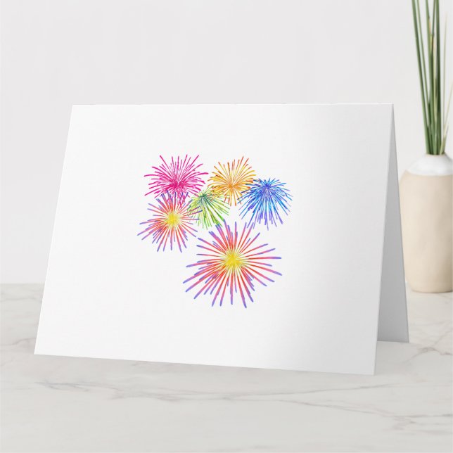 Cartão Fireworks Big Party Celebração de Firecrackers (Frente)