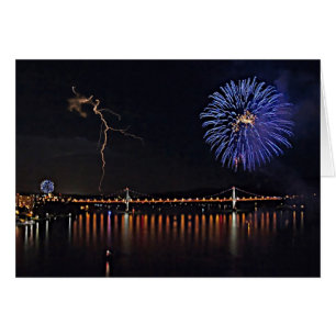 Cartão Fireworks Com Relâmpago