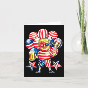 Cartão Fireworks Funny Trump Patriótico Americano Feliz 4
