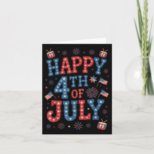 Cartão Fireworks Nos Patriotic American Pride Happy 4th O