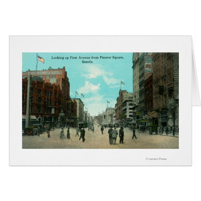 Cartão First Ave View da Avenida Pioneer (Frente Horizontal)