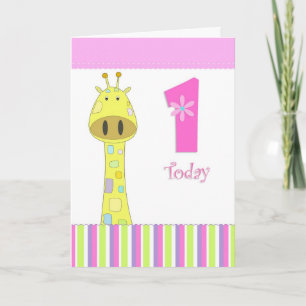 Cartão First birthday girl card