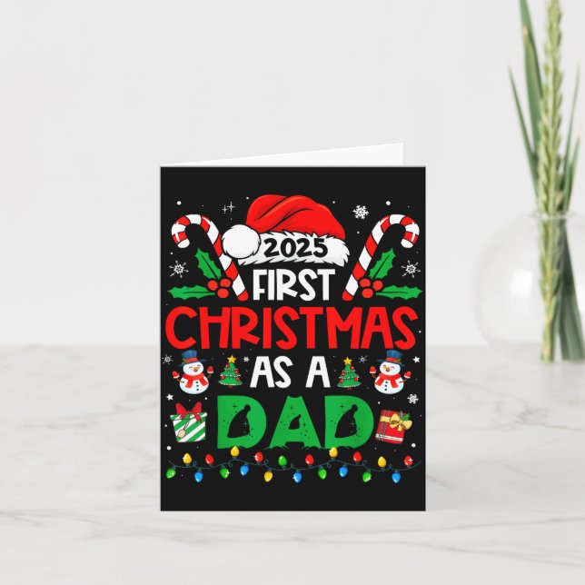 Cartão First Christmas As A Dad 2025 Family Matching 1st  (Frente)