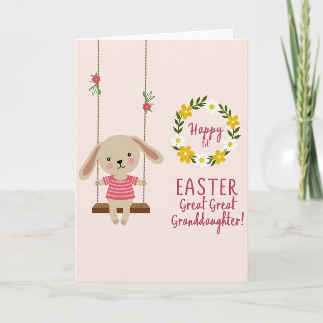 Cartão First Easter Great Granddaughter Card (Frente)