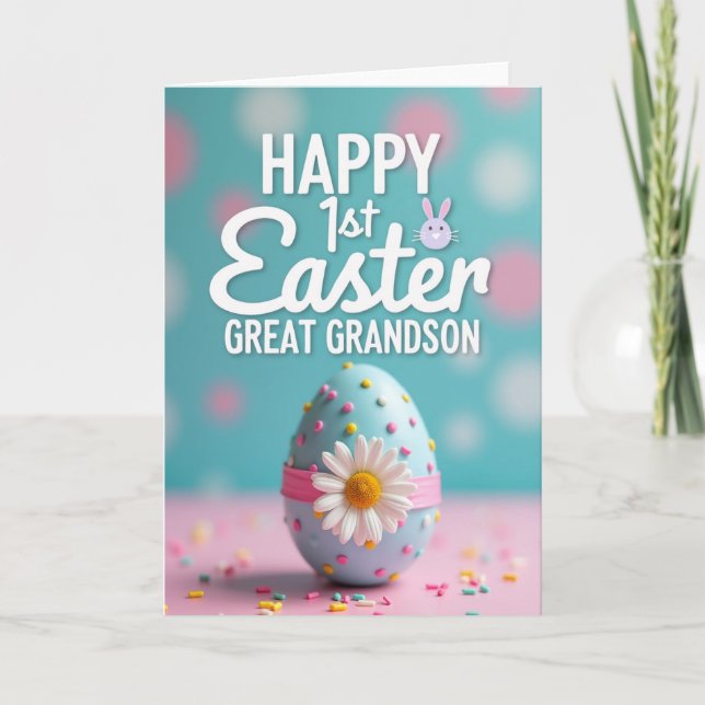 Cartão First Easter Polka Dot Egg Card (Frente)