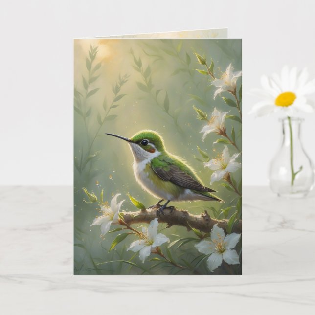 Cartão First Light Kin Hummingbird Greeting Card (Planta pequena)