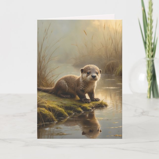 Cartão First Light Kin Otter Greeting Card (Frente)