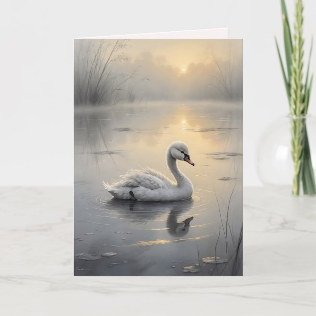 Cartão First Light Kin Swan Greeting Card (Frente)