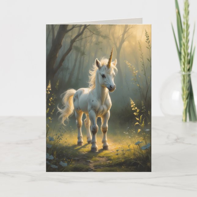 Cartão First Light Kin Unicorn Greeting Card  (Frente)
