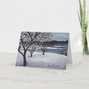 Cartão First Snow at Lake Winona Greeting Card