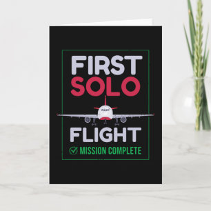 Cartão First Solo Flight Airplane First Flight