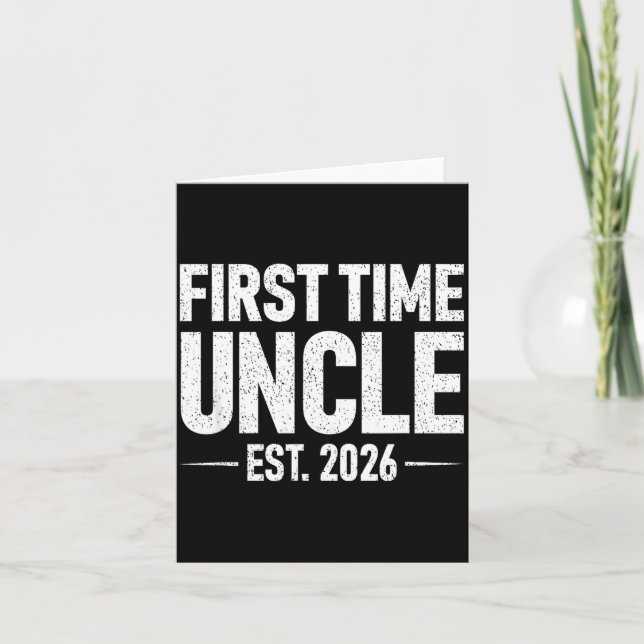 Cartão First Time Uncle Est. 2026 Funny New Uncle  (Frente)