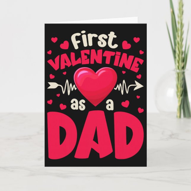 Cartão First Valentine As A Dad Funny Valentine New Dad B (Frente)