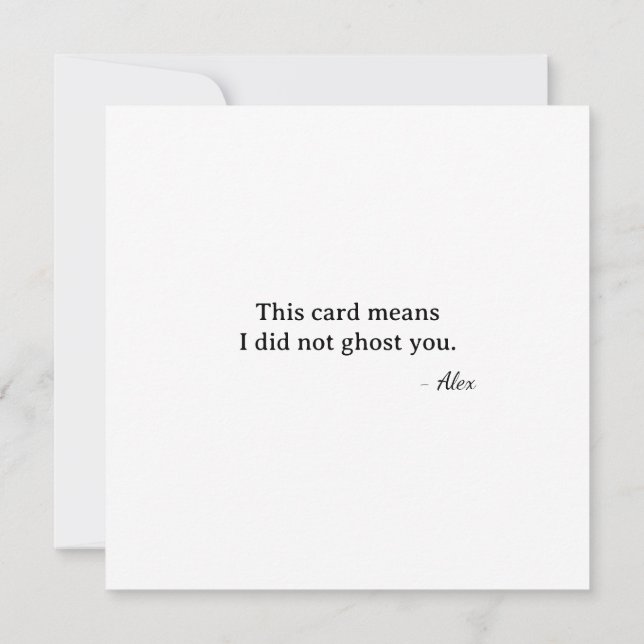 Cartão First Valentine Fox Cupid - did not ghost (Verso)