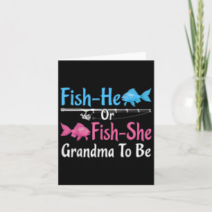 Cartão Fish-he Ou Fish-Ela Vovó Para Ser Gênero Revela Ba