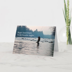 Cartão Fisherman Fishing Anniversary Card