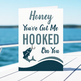 Cartão Fishing Hooked on You Funny Happy Birthday