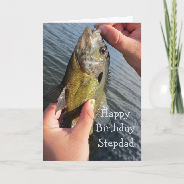 Cartão Fishing Humor Stepdad Birthday Fisherman (Frente)