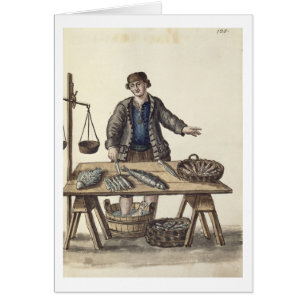 Cartão Fishmonger, Venetian (manuscrito)