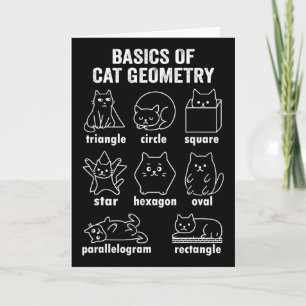 Cartão Física Divertida Da Geometria Do Gato De Volta À M
