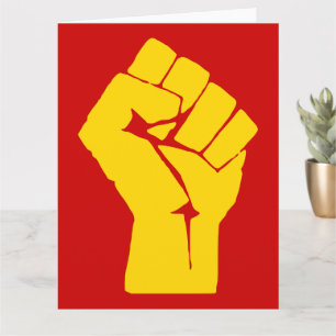 Cartão Fist, Rebelde, Riot, Resistência, Estilo Comunista