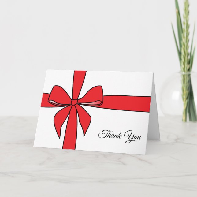 Cartão fita embrulhada obrigado (Frente)