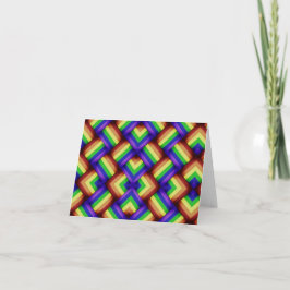 Cartão Fita-Orgulho gay Rainbow Ribbon, LGBT, entrelaçada