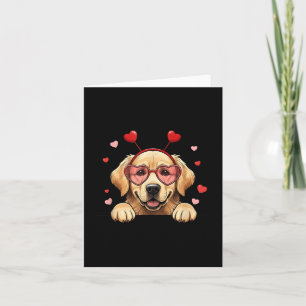 Cartão Fita para Cabeça Coração Golden Retriever Dia dos