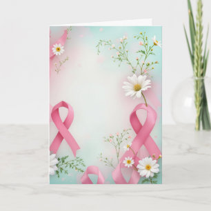 Cartão Fita rosa e consciência do Cancer da maré negra