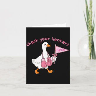 Cartão Fita Rosa Silly Goose Conscientização do Câncer de