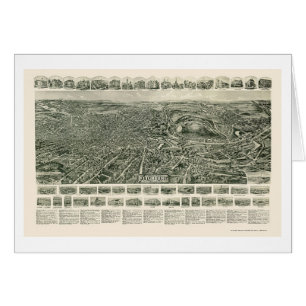 Cartão Fitchburg, mapa panorâmico das MÃES - 1915